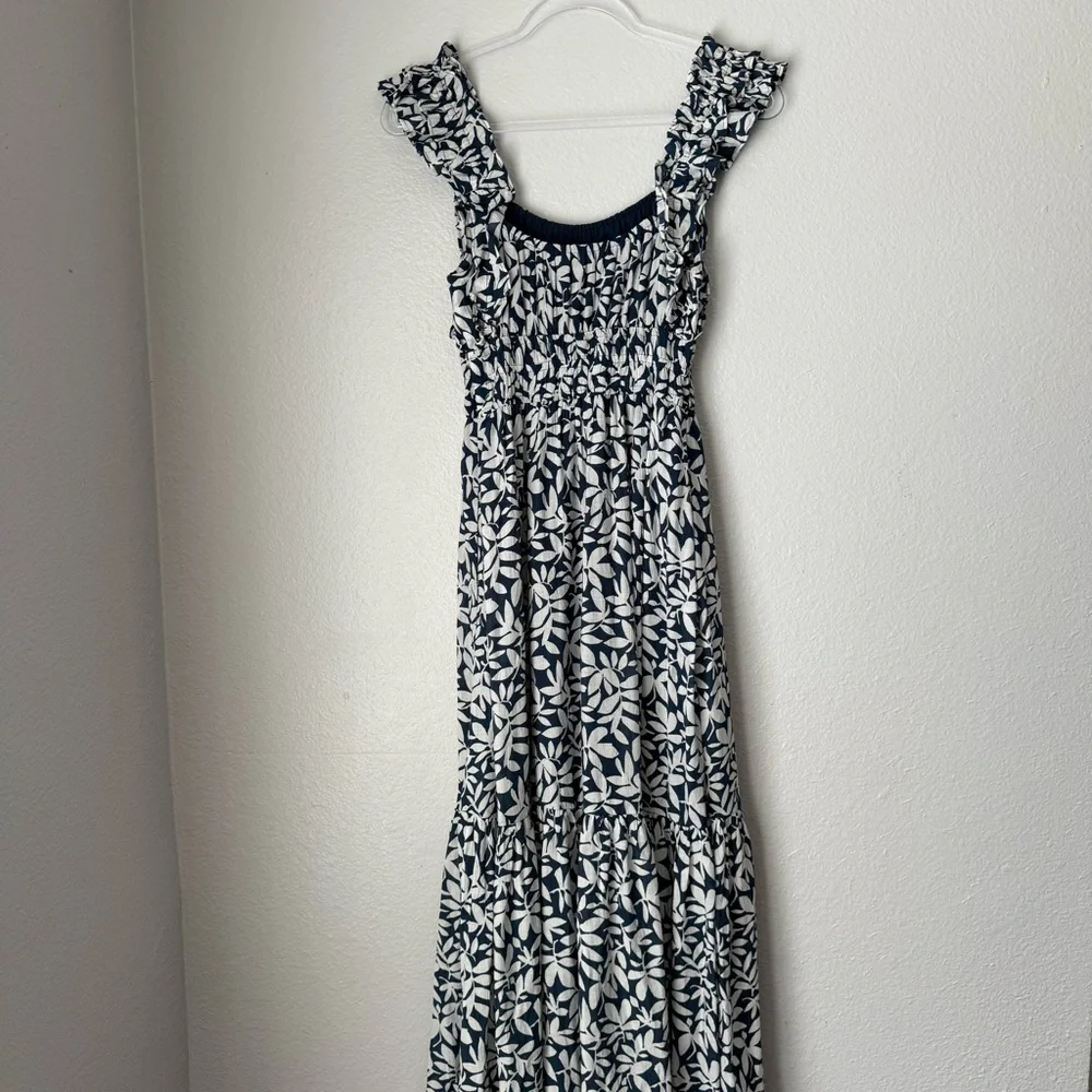 Abercrombie & Fitch Maxi Floral Dress‎ Navy Vacation Resortwear Cruise Wedding S